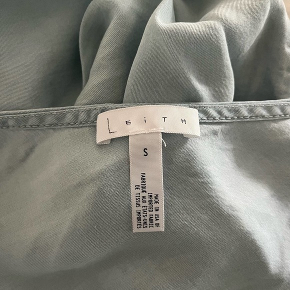 LEITH Anthropologie Romper Blue Size Small S Jumpsuit V Neck Tencel Summer Vibes - Picture 7 of 8